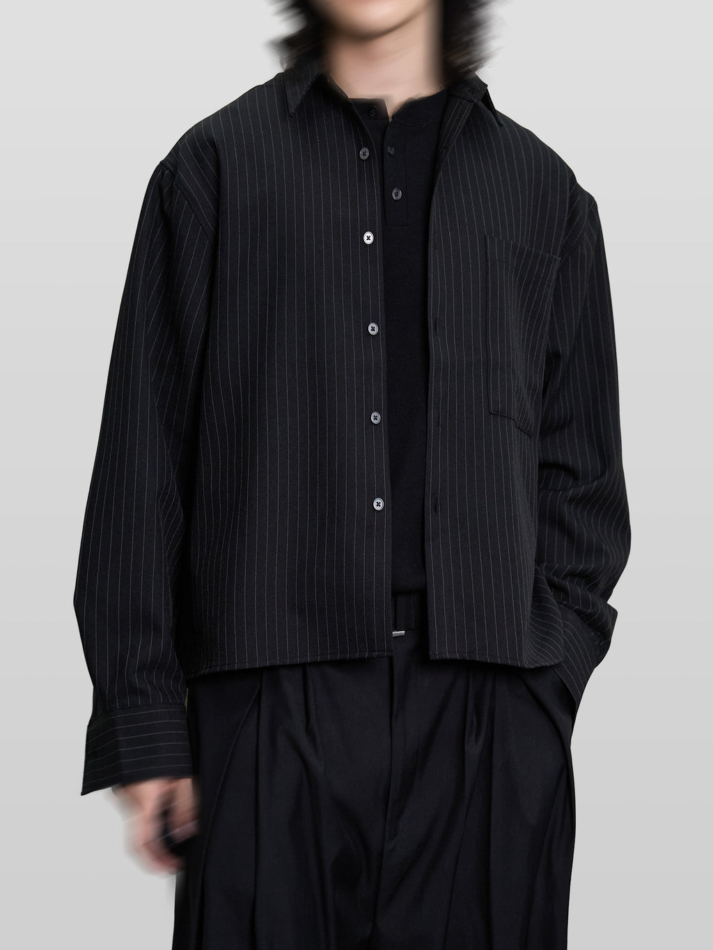 Striped Cropped Shirt