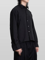 Cropped Shirt Black – Front view | clean essentials / minimalist | UNPROVEN