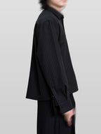 Cropped Shirt Black – Front view | clean essentials / minimalist | UNPROVEN
