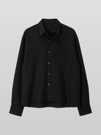 Cropped Shirt Black – Front view | clean essentials / minimalist | UNPROVEN