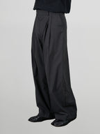 Wide Balloon Pants Charcoal front - cleanfit minimal - UNPROVEN