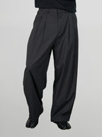 Wide Balloon Pants Charcoal front - cleanfit minimal - UNPROVEN