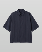 Loose-Fit Striped Shirt Navy