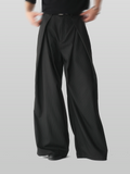 Cross Tuck Striped Wide Pants