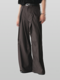 Cross Tuck Striped Wide Pants