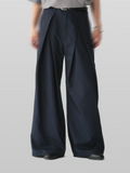 Cross Tuck Striped Wide Pants