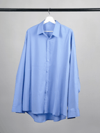Oversized Shirt Sky-Blue front - cleanfit minimal - UNPROVEN