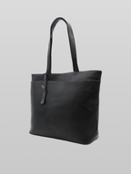 Leather Horizontal Tote Black front - cleanfit minimal - UNPROVEN