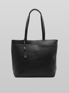Leather Horizontal Tote Black front - cleanfit minimal - UNPROVEN