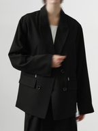 TR Zip Double Breasted Blazer black – Front view | tailored / architectural tailoring | UNPROVEN