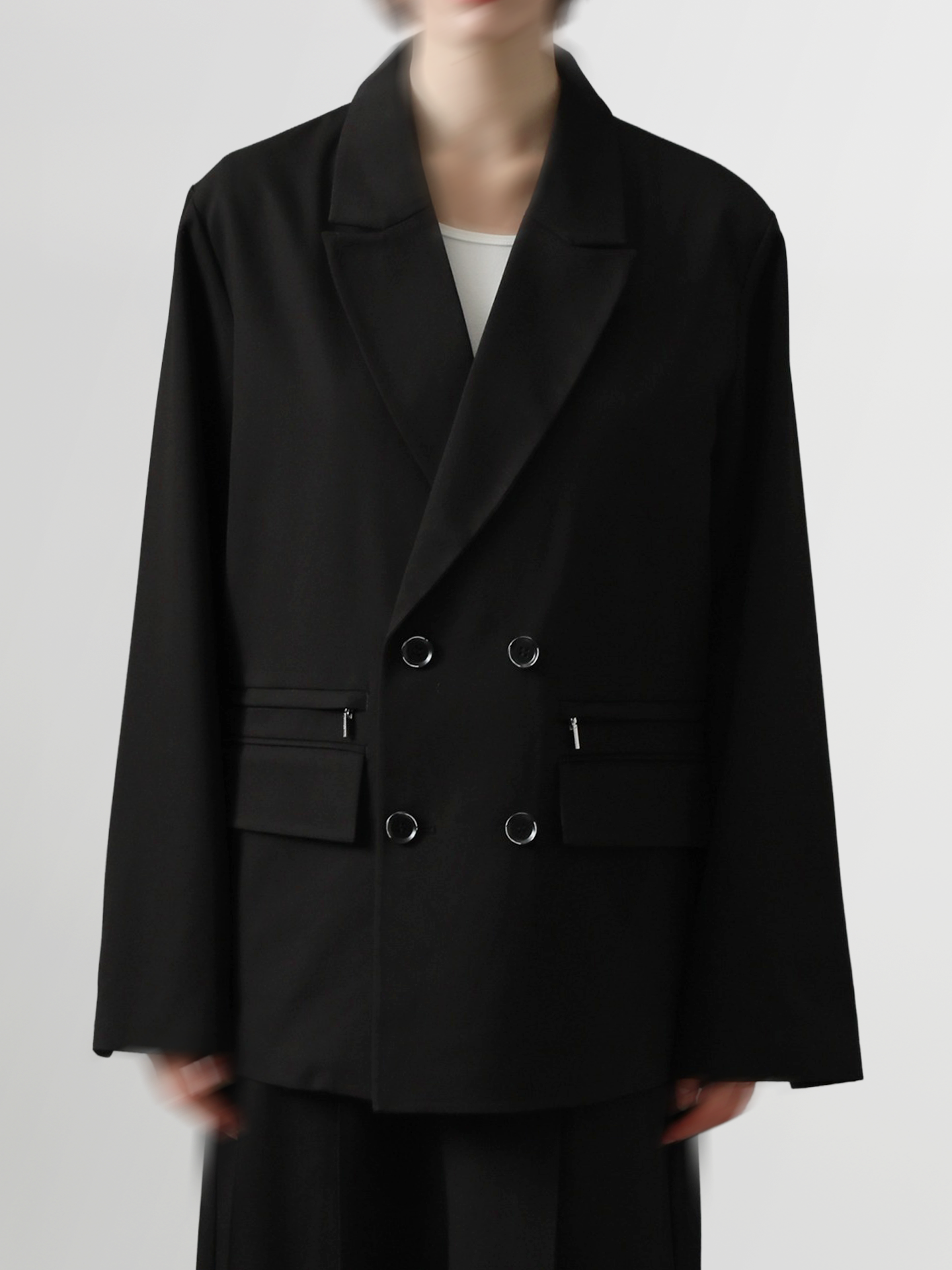 TR Zip Double Breasted Blazer