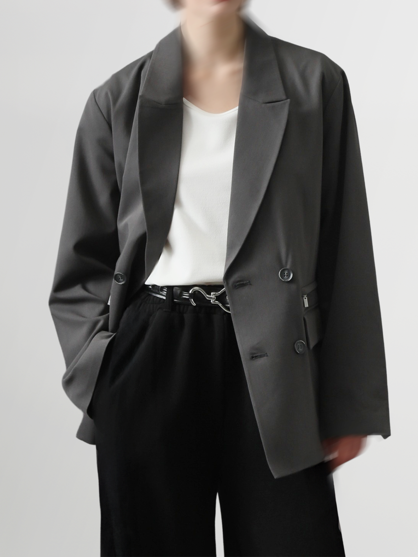 TR Zip Double Breasted Blazer