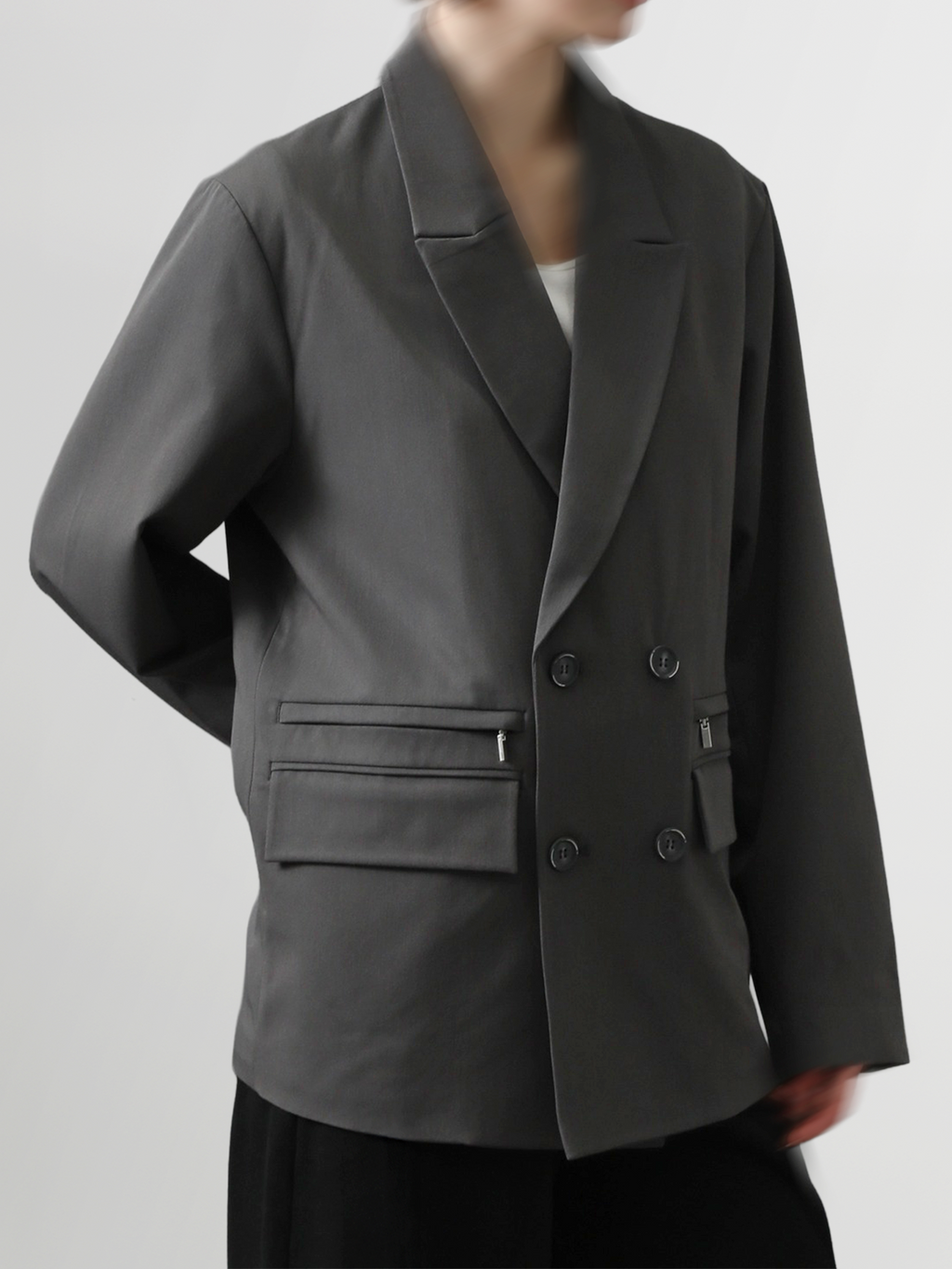 TR Zip Double Breasted Blazer