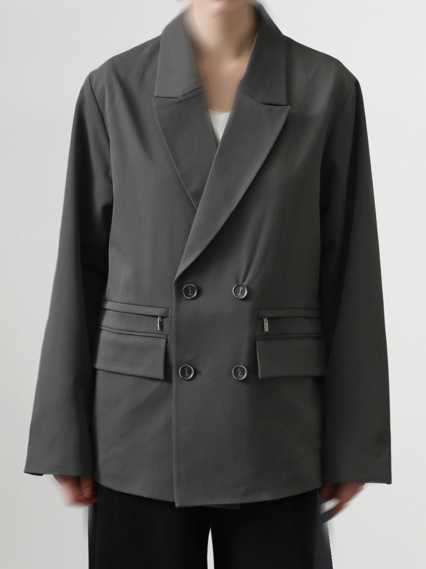 TR Zip Double Breasted Blazer