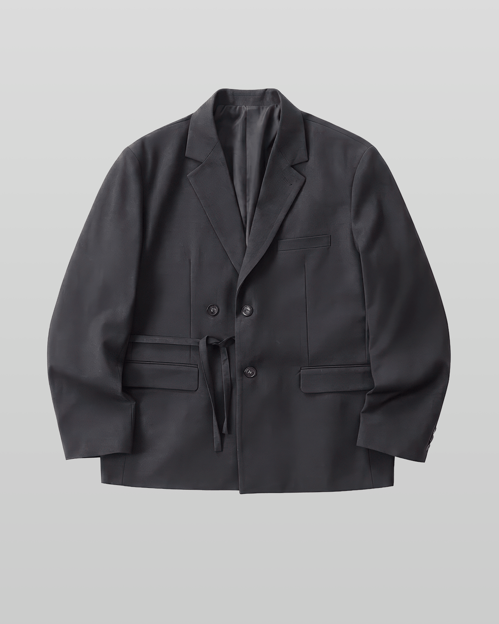 Tie-Waist Double-Breasted Blazer