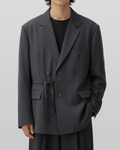 Tie-Waist Double-Breasted Blazer