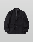 Tie-Waist Double-Breasted Blazer