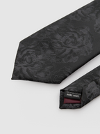 Jacquard Tie Black front - cleanfit minimal - UNPROVEN