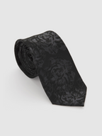 Jacquard Tie Black front - cleanfit minimal - UNPROVEN