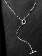 Lariat Necklace Silver – Front view | clean essentials / minimalist | UNPROVEN