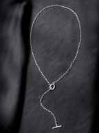 Torus Lariat Necklace silver – Front view | minimalist jewelry / refined detail | UNPROVEN