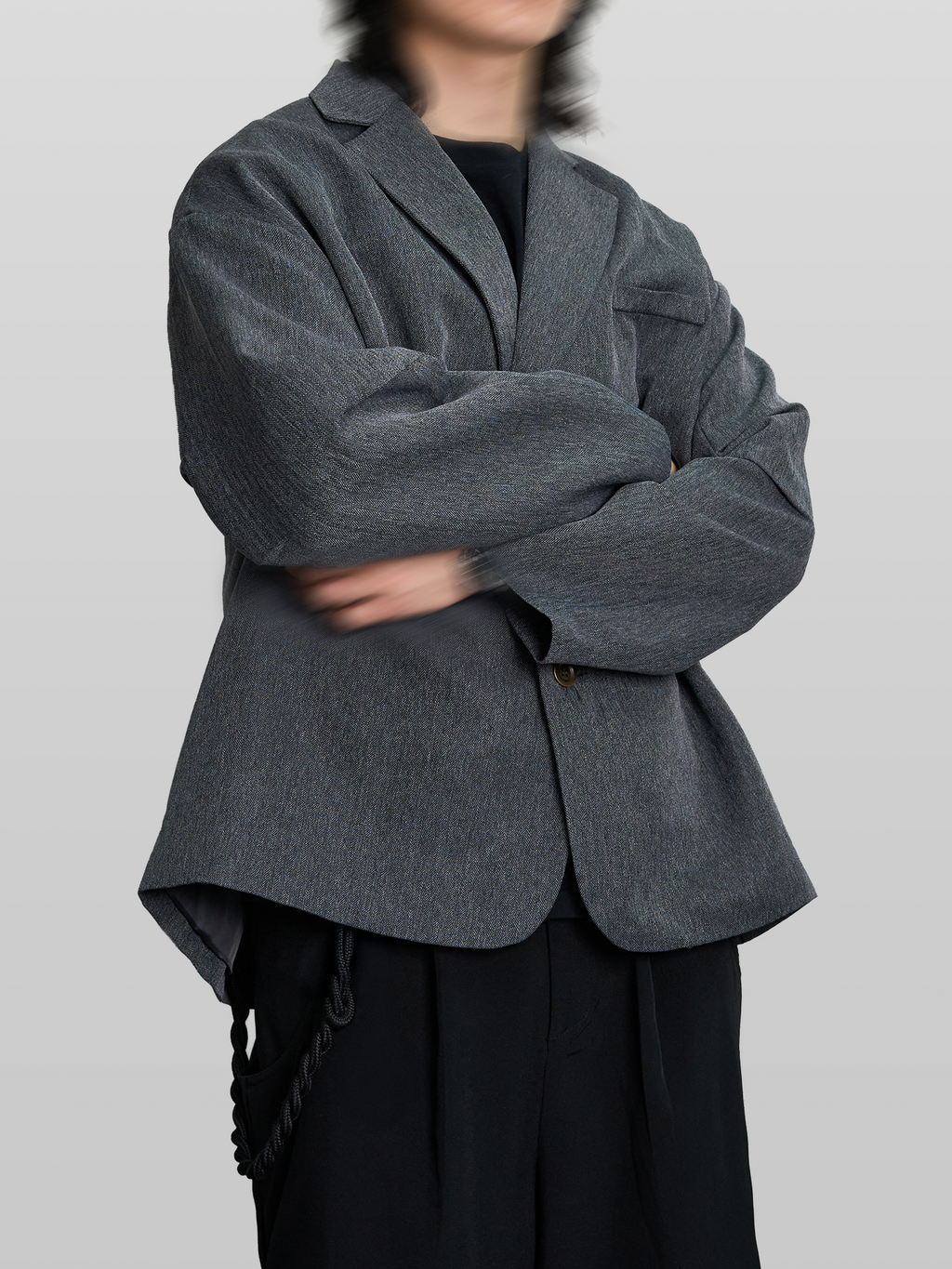 Tucked Sleeves Oversized Blazer