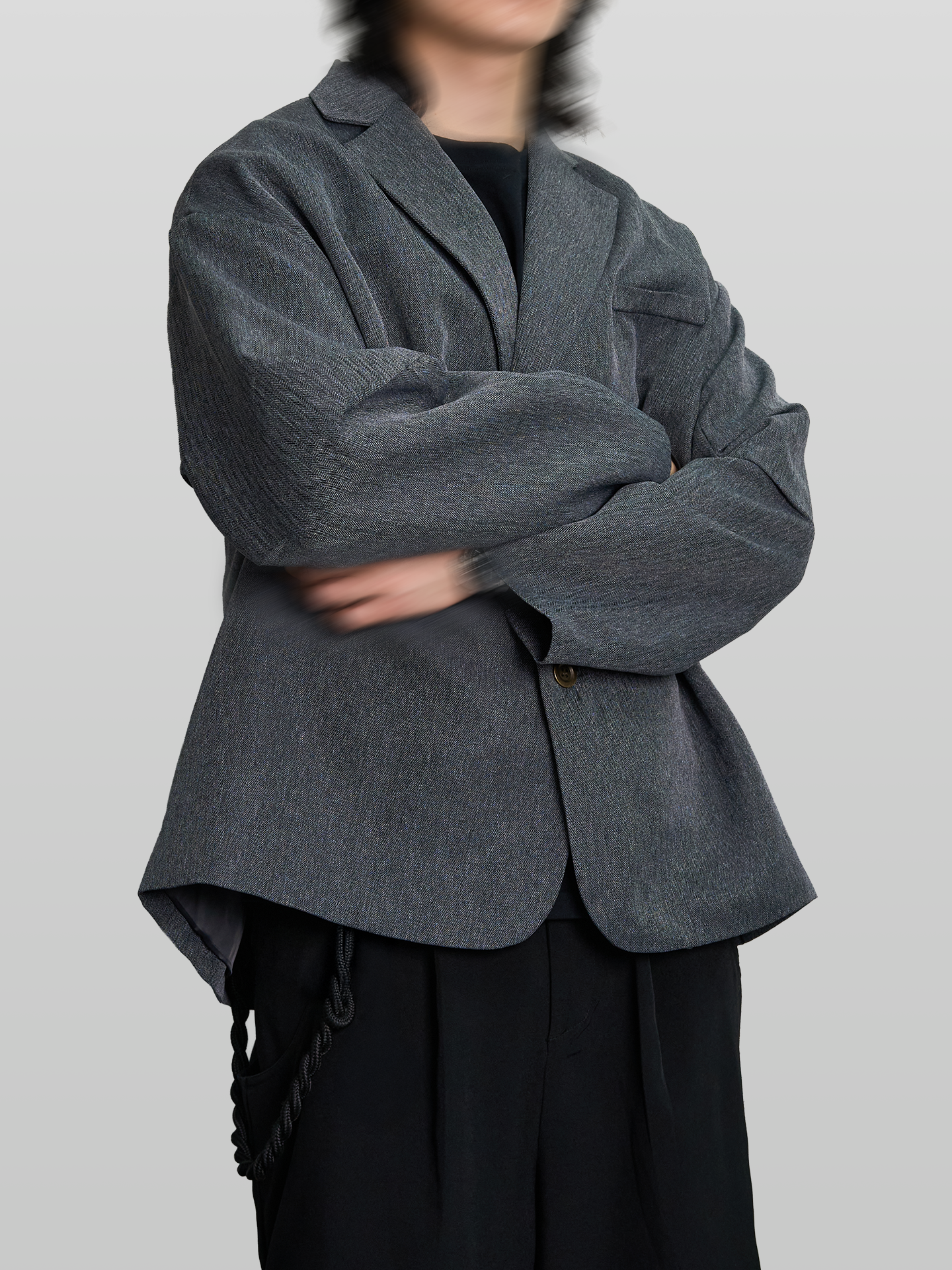 Tucked Sleeves Oversized Blazer