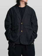 Sleeves Oversized Blazer Black – Front view | clean essentials / minimalist | UNPROVEN