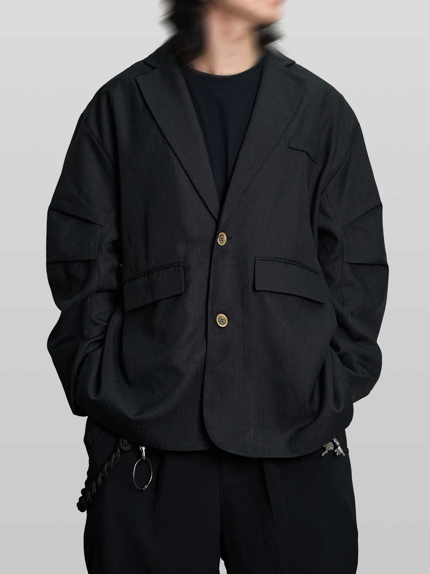 Tucked Sleeves Oversized Blazer