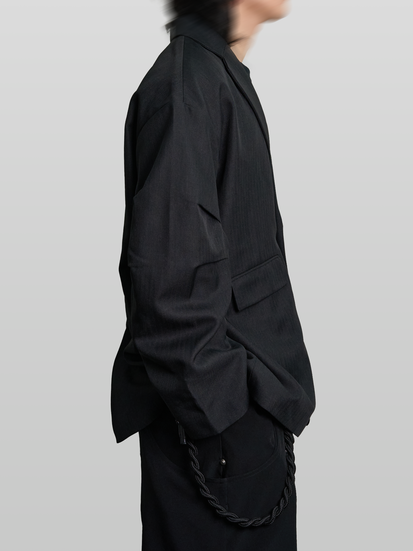 Tucked Sleeves Oversized Blazer