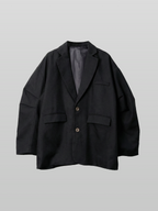 Sleeves Oversized Blazer Black – Front view | clean essentials / minimalist | UNPROVEN