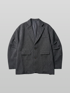 Tucked Sleeves Oversized Blazer charcoal – Detail | tailored / architectural tailoring | UNPROVEN