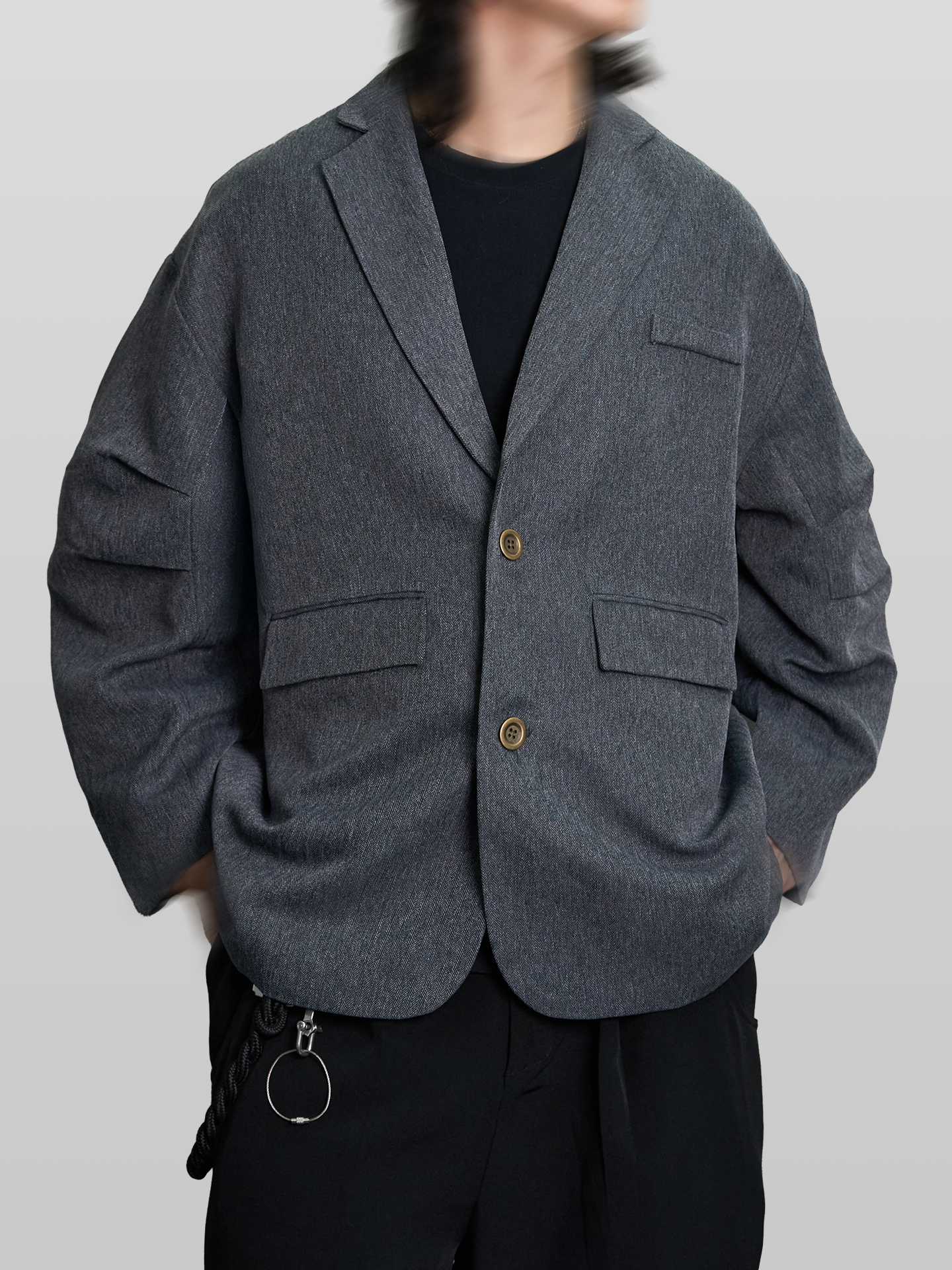 Tucked Sleeves Oversized Blazer