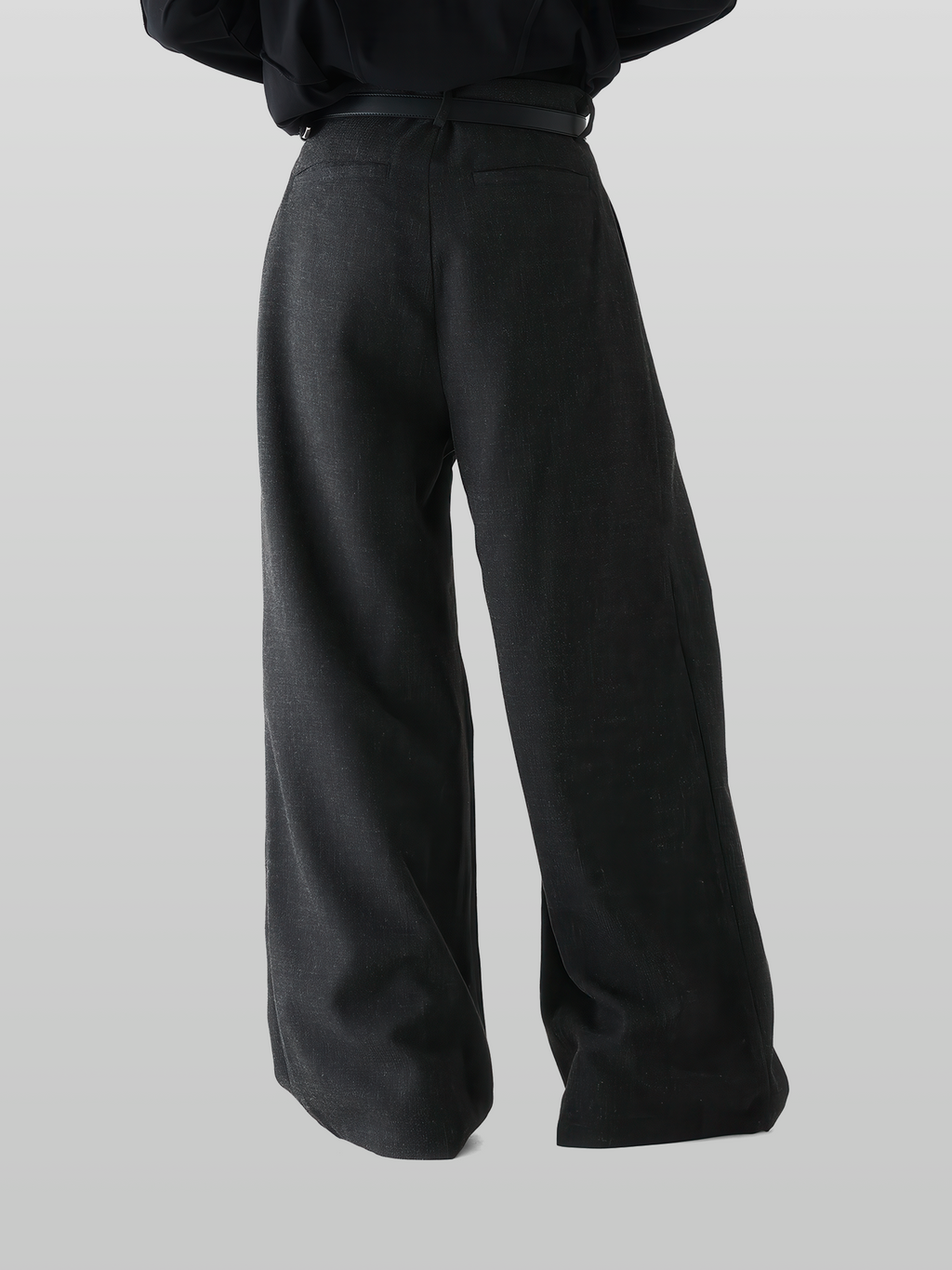 Cross Tuck Tweed Wide Pants