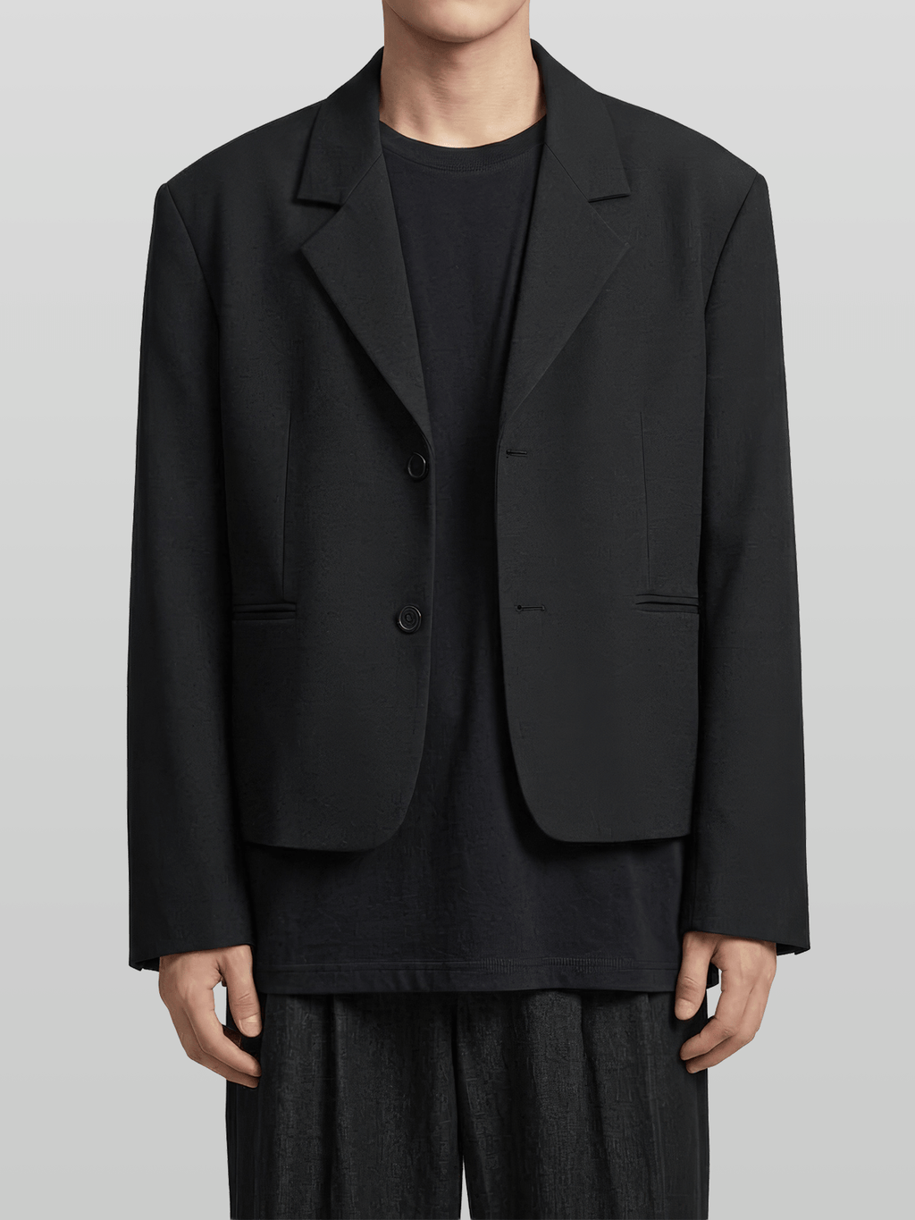 Two-Button Cropped Blazer