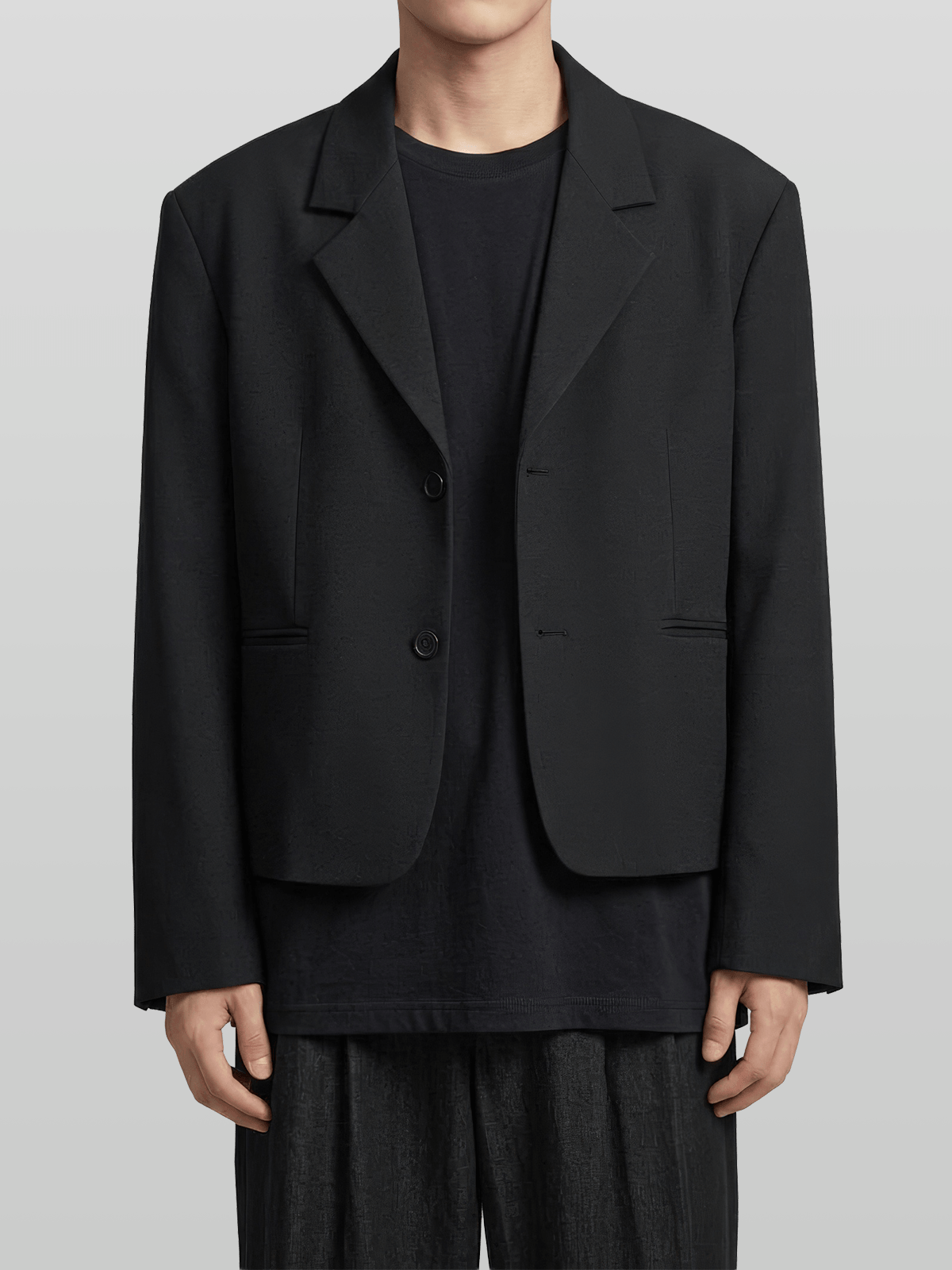 Two-Button Cropped Blazer