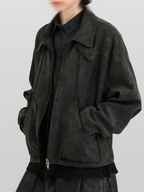Urban Flight Jacket charcoal – Front view | architectural outerwear / structured | UNPROVEN