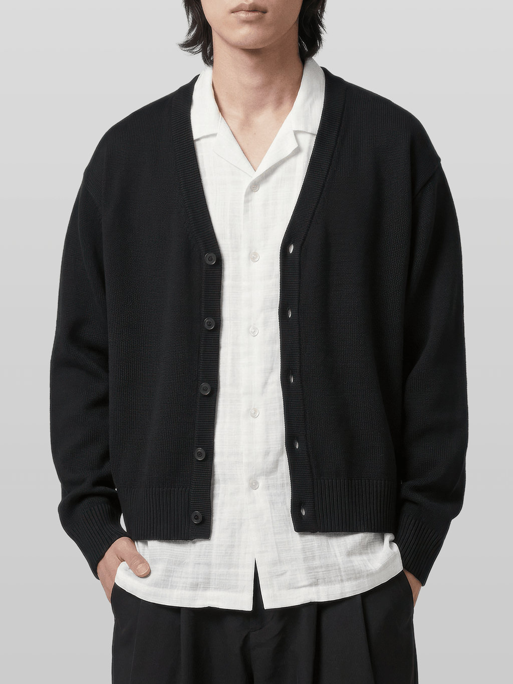 V-Neck Cropped Cardigan