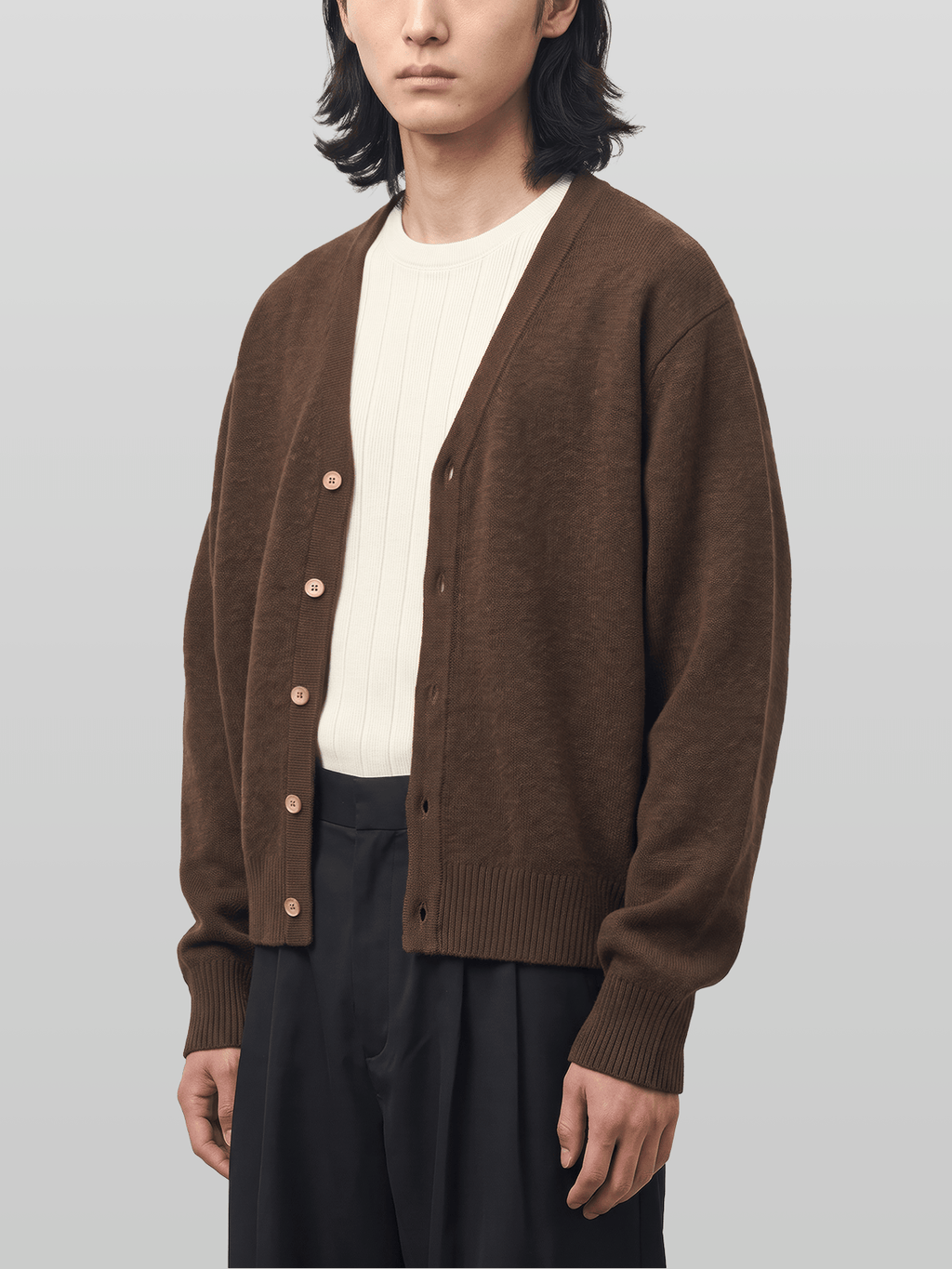V-Neck Cropped Cardigan