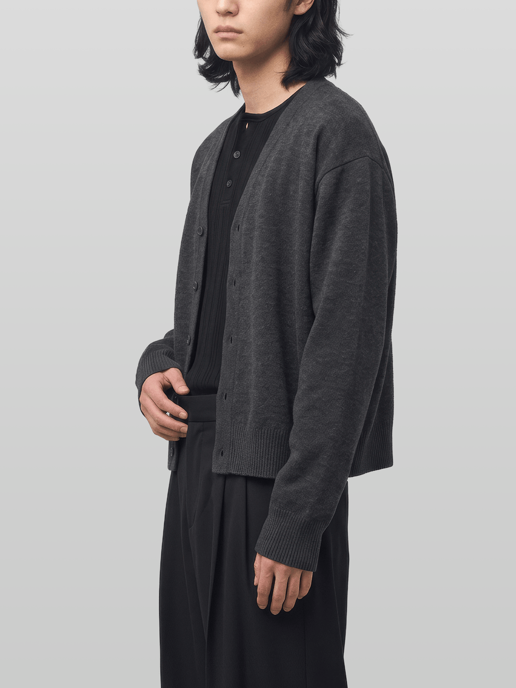 V-Neck Cropped Cardigan