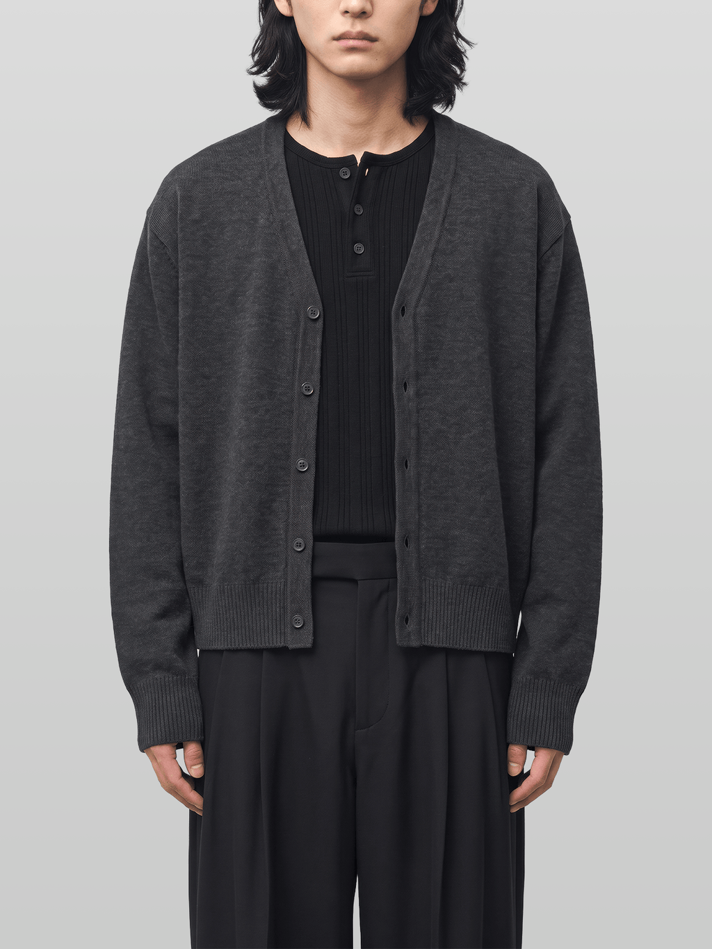 V-Neck Cropped Cardigan