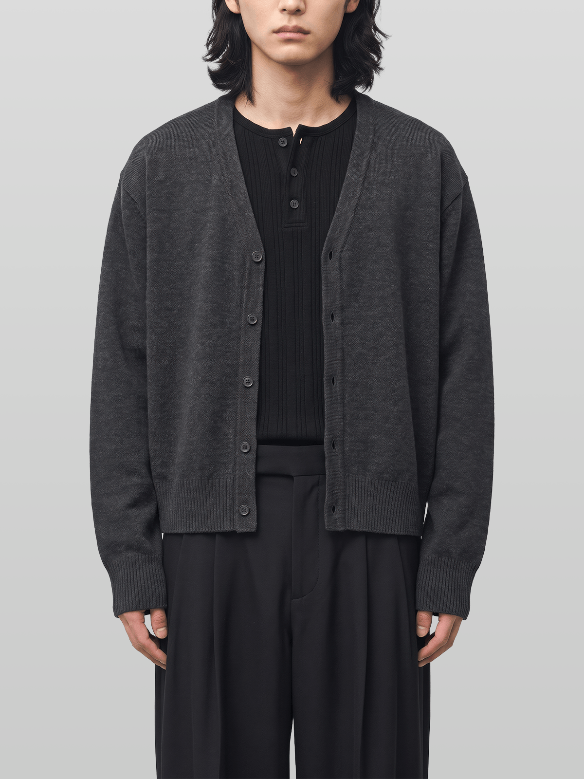 V-Neck Cropped Cardigan
