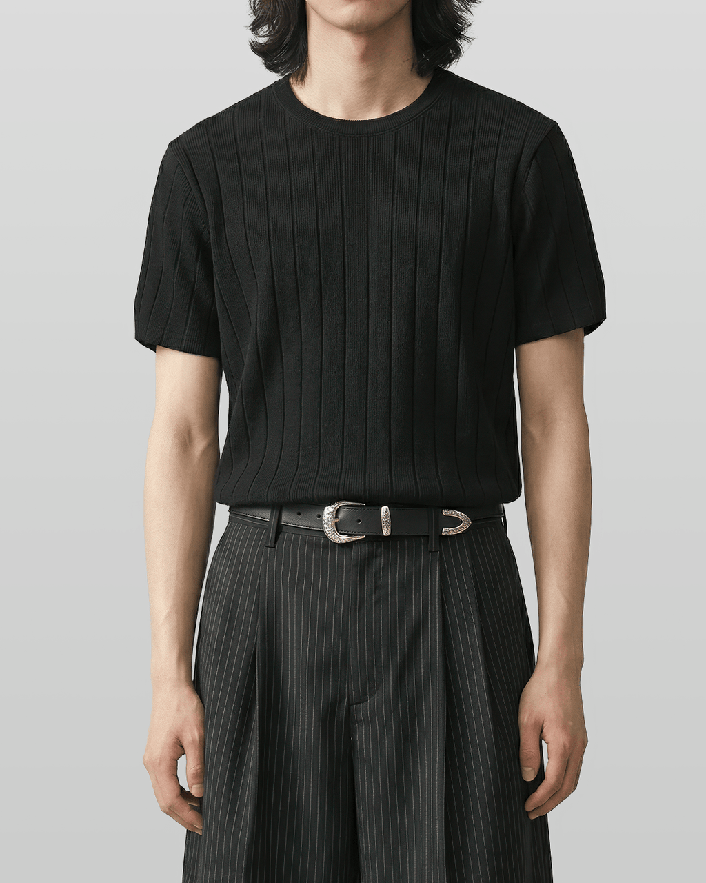 Venice Round Knit Short-Sleeve T-Shirt