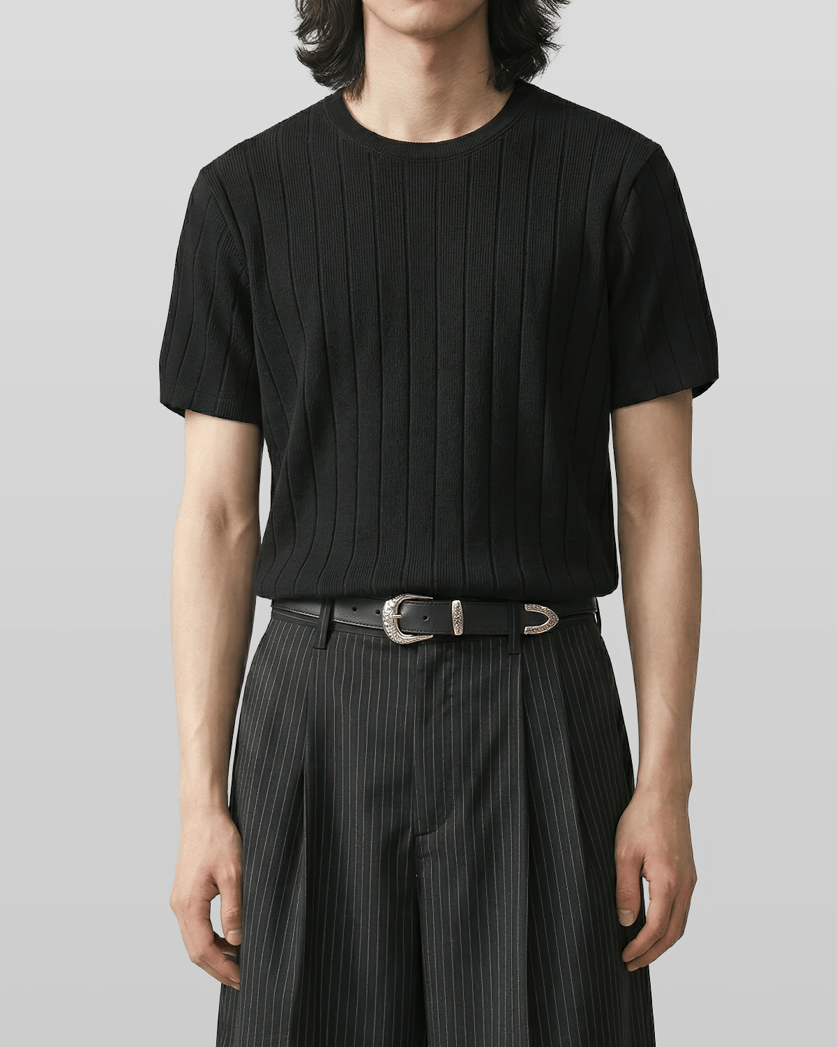 Venice Round Knit Short-Sleeve T-Shirt