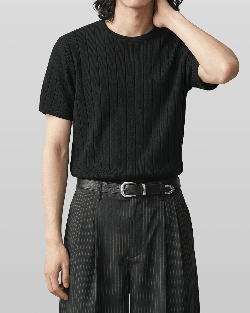 Venice Round Knit Short-Sleeve T-Shirt