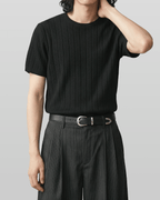 Venice Round Knit Short-Sleeve T-Shirt