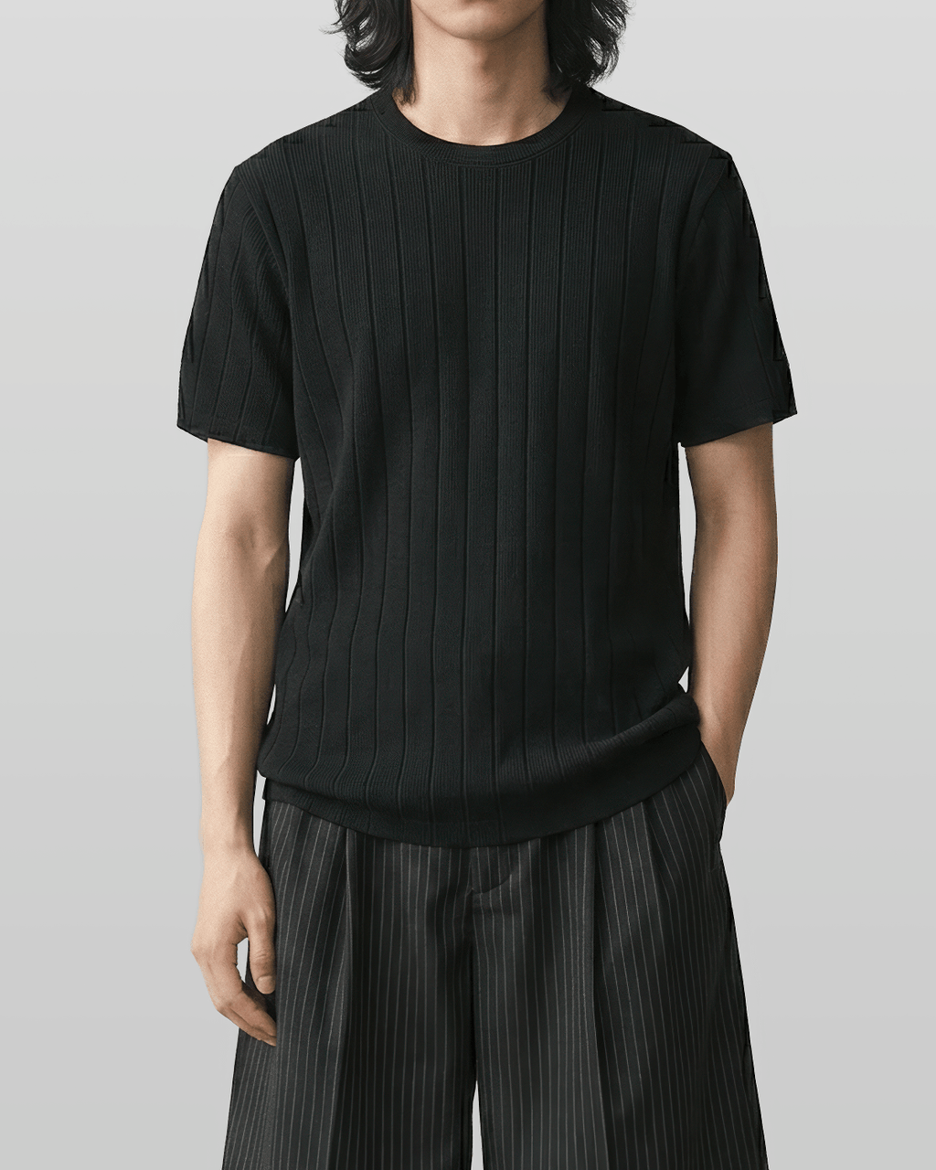 Venice Round Knit Short-Sleeve T-Shirt