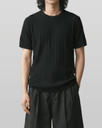 Venice Round Knit Short-Sleeve T-Shirt