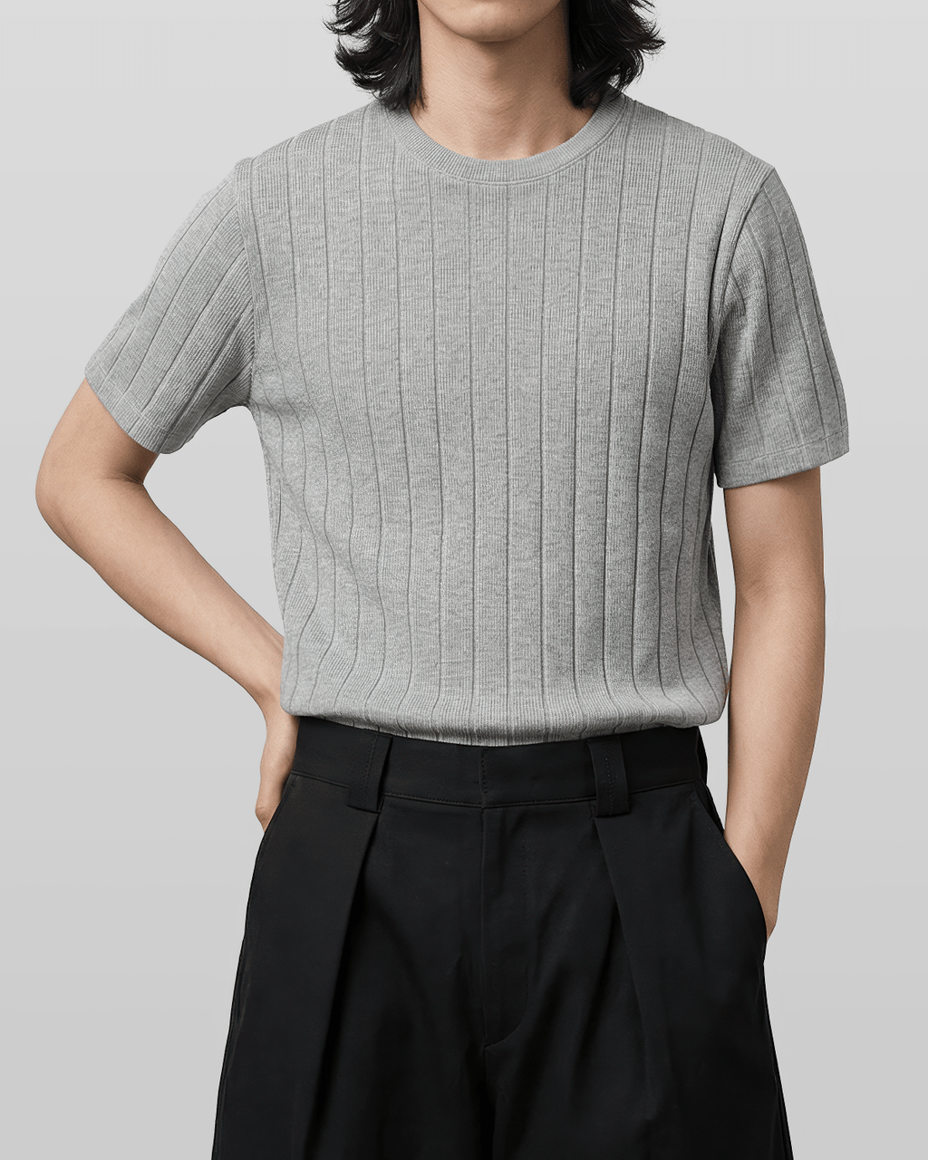 Venice Round Knit Short-Sleeve T-Shirt