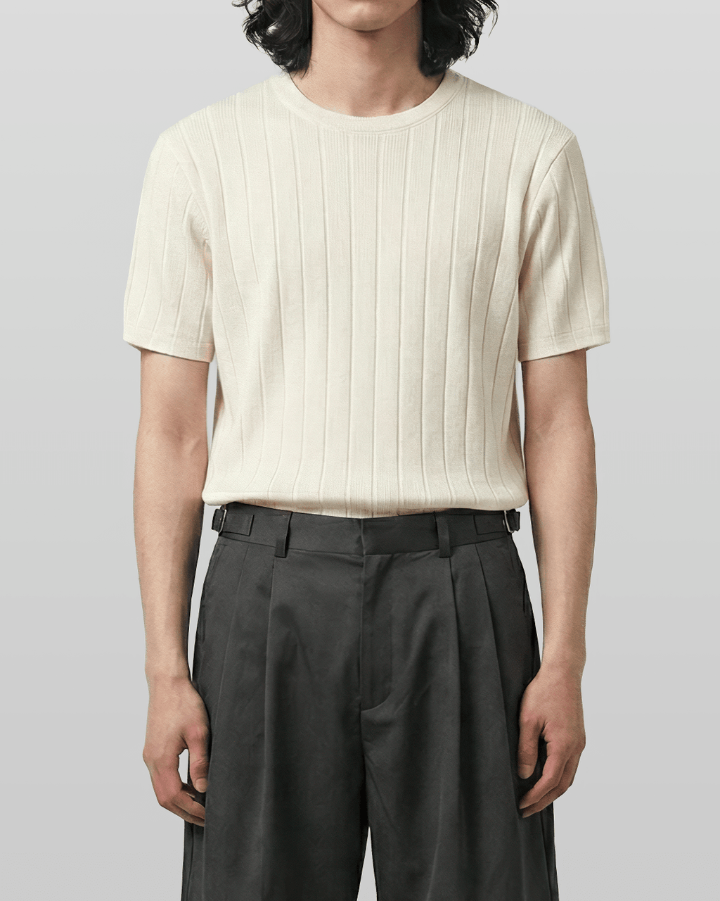 Venice Round Knit Short-Sleeve T-Shirt